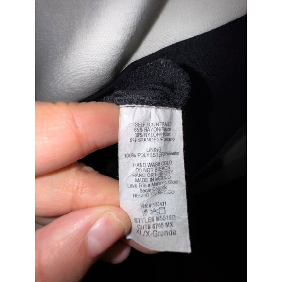 Fashion Nova Black & White Off-Shoulder Puff Sleeve Dress XL Sexy Stretch Pinup - Picture 6 of 6